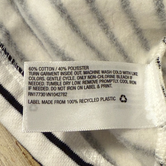 Women's Tie Waist Maternity Sweatshirt - Isabel Maternity -White/Black. Large - Picture 9 of 11